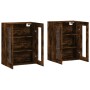 Armarios de pared 2 uds madera de ingeniería roble ahumado de vidaXL, Aparadores - Ref: Foro24-3197958, Precio: 157,77 €, Des...