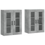 Armarios de pared 2 uds madera de ingeniería gris hormigón de vidaXL, Aparadores - Ref: Foro24-3197965, Precio: 136,39 €, Des...