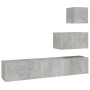 Set de muebles de TV 4 pzas madera contrachapada gris hormigón en Muebles TV | Comprar online en Foru.es