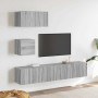 Set de muebles para TV 4 pzas madera contrachapada gris Sonoma en Muebles TV | Comprar online en Foru.es