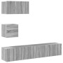 Set de muebles para TV 4 pzas madera contrachapada gris Sonoma en Muebles TV | Comprar online en Foru.es