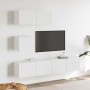 Set de muebles para TV 4 piezas madera contrachapada blanco en Muebles TV | Comprar online en Foru.es
