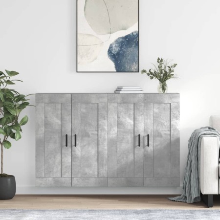 Armarios de pared 2 uds madera de ingeniería gris hormigón de vidaXL, Aparadores - Ref: Foro24-3198029, Precio: 130,41 €, Des...