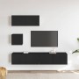 Set de muebles para TV 4 piezas madera contrachapada negro en Muebles TV | Comprar online en Foru.es