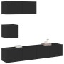 Set de muebles para TV 4 piezas madera contrachapada negro en Muebles TV | Comprar online en Foru.es
