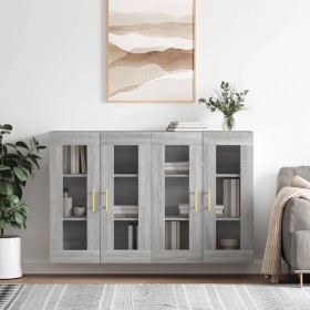 Armarios de pared 2 uds madera de ingeniería gris Sonoma de vidaXL, Aparadores - Ref: Foro24-3197935, Precio: 170,08 €, Descu...