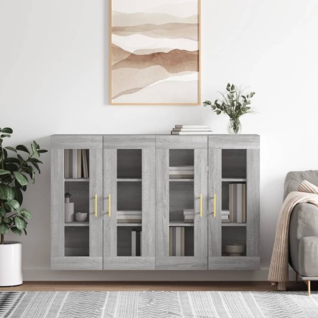 Armarios de pared 2 uds madera de ingeniería gris Sonoma de vidaXL, Aparadores - Ref: Foro24-3197935, Precio: 170,08 €, Descu...