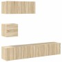 Set de muebles para TV 4 pzas madera contrachapada roble Sonoma en Muebles TV | Comprar online en Foru.es