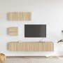 Set de muebles para TV 4 pzas madera contrachapada roble Sonoma en Muebles TV | Comprar online en Foru.es
