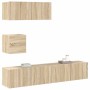 Set de muebles para TV 4 pzas madera contrachapada roble Sonoma en Muebles TV | Comprar online en Foru.es