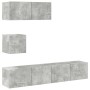 Set de muebles de TV 4 pzas madera contrachapada gris hormigón en Muebles TV | Comprar online en Foru.es