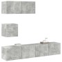 Set de muebles de TV 4 pzas madera contrachapada gris hormigón en Muebles TV | Comprar online en Foru.es