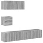Set de muebles para TV 4 pzas madera contrachapada gris Sonoma en Muebles TV | Comprar online en Foru.es