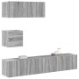 Set de muebles para TV 4 pzas madera contrachapada gris Sonoma en Muebles TV | Comprar online en Foru.es