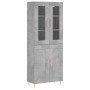 Aparador alto madera contrachapada gris hormigón 69,5x34x180 cm de vidaXL, Aparadores - Ref: Foro24-3198333, Precio: 155,68 €...