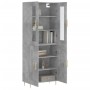 Aparador alto madera contrachapada gris hormigón 69,5x34x180 cm de vidaXL, Aparadores - Ref: Foro24-3198333, Precio: 155,68 €...