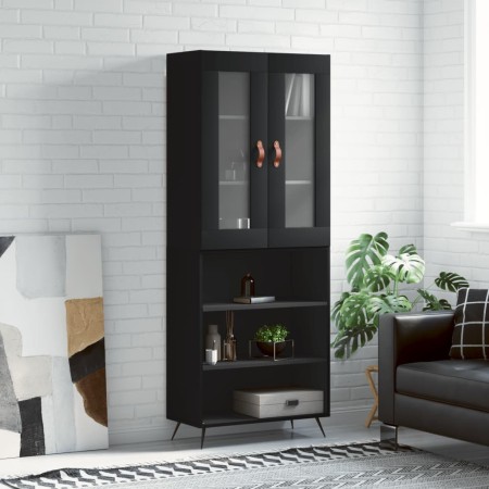Aparador alto madera contrachapada negro 69,5x34x180 cm de vidaXL, Aparadores - Ref: Foro24-3198698, Precio: 139,65 €, Descue...