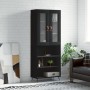 Aparador alto madera contrachapada negro 69,5x34x180 cm de vidaXL, Aparadores - Ref: Foro24-3198698, Precio: 139,65 €, Descue...