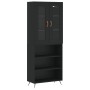 Aparador alto madera contrachapada negro 69,5x34x180 cm de vidaXL, Aparadores - Ref: Foro24-3198698, Precio: 139,65 €, Descue...