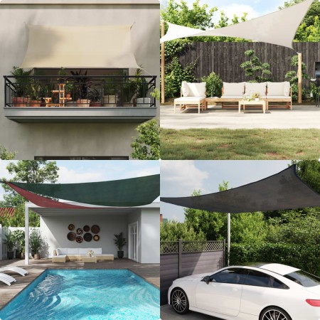 Toldo de vela HDPE verde oscuro 160 g/m² 3x3x3 m en Sombrillas | Comprar online en Foru.es