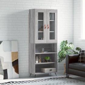 Aparador alto madera contrachapada gris sonoma 69,5x34x180 cm de vidaXL, Aparadores - Ref: Foro24-3198703, Precio: 137,64 €, ...