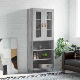 Aparador alto madera contrachapada gris sonoma 69,5x34x180 cm de vidaXL, Aparadores - Ref: Foro24-3198703, Precio: 135,79 €, ...