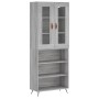 Aparador alto madera contrachapada gris sonoma 69,5x34x180 cm de vidaXL, Aparadores - Ref: Foro24-3198703, Precio: 137,64 €, ...