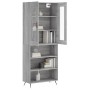 Aparador alto madera contrachapada gris sonoma 69,5x34x180 cm de vidaXL, Aparadores - Ref: Foro24-3198703, Precio: 137,64 €, ...