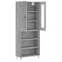 Aparador alto madera contrachapada gris sonoma 69,5x34x180 cm de vidaXL, Aparadores - Ref: Foro24-3198703, Precio: 137,64 €, ...