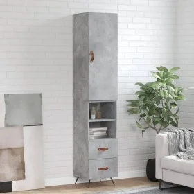 Aparador de madera contrachapada gris hormigón 34,5x34x180 cm de vidaXL, Aparadores - Ref: Foro24-3198893, Precio: 103,59 €, ...