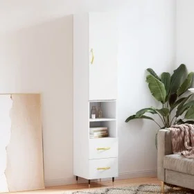 Aparador alto madera contrachapada blanco 34,5x34x180 cm de vidaXL, Aparadores - Ref: Foro24-3198897, Precio: 104,24 €, Descu...
