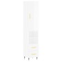Aparador alto madera contrachapada blanco brillo 34,5x34x180 cm de vidaXL, Aparadores - Ref: Foro24-3198899, Precio: 112,60 €...