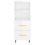 Aparador alto madera contrachapada blanco brillo 34,5x34x180 cm de vidaXL, Aparadores - Ref: Foro24-3198899, Precio: 112,60 €...
