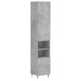 Aparador de madera contrachapada gris hormigón 34,5x34x180 cm de vidaXL, Aparadores - Ref: Foro24-3198901, Precio: 102,34 €, ...