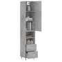 Aparador de madera contrachapada gris hormigón 34,5x34x180 cm de vidaXL, Aparadores - Ref: Foro24-3198901, Precio: 102,34 €, ...