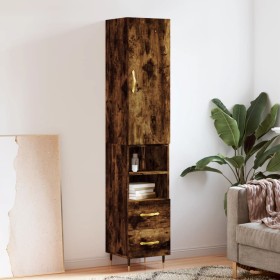 Aparador de madera contrachapada roble ahumado 34,5x34x180 cm de vidaXL, Aparadores - Ref: Foro24-3198902, Precio: 102,34 €, ...