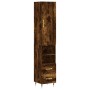 Aparador de madera contrachapada roble ahumado 34,5x34x180 cm de vidaXL, Aparadores - Ref: Foro24-3198902, Precio: 102,34 €, ...