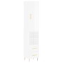 Aparador alto madera contrachapada blanco brillo 34,5x34x180 cm de vidaXL, Aparadores - Ref: Foro24-3198907, Precio: 111,74 €...