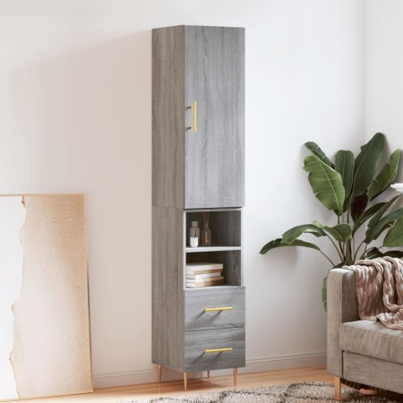 Aparador alto madera contrachapada gris Sonoma 34,5x34x180 cm de vidaXL, Aparadores - Ref: Foro24-3198911, Precio: 105,06 €, ...