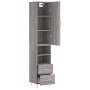 Aparador alto madera contrachapada gris Sonoma 34,5x34x180 cm de vidaXL, Aparadores - Ref: Foro24-3198911, Precio: 105,06 €, ...