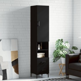 Aparador de madera contrachapada negro 34,5x34x180 cm de vidaXL, Aparadores - Ref: Foro24-3198914, Precio: 113,27 €, Descuent...