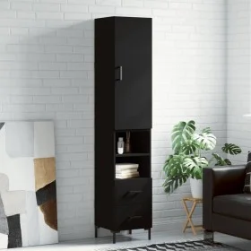 Aparador de madera contrachapada negro 34,5x34x180 cm de vidaXL, Aparadores - Ref: Foro24-3198914, Precio: 110,68 €, Descuent...