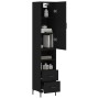Aparador de madera contrachapada negro 34,5x34x180 cm de vidaXL, Aparadores - Ref: Foro24-3198914, Precio: 113,27 €, Descuent...
