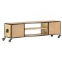Mueble de TV de madera maciza de mango 130x30x39 cm de vidaXL, Muebles TV - Ref: Foro24-286377, Precio: 224,62 €, Descuento: %