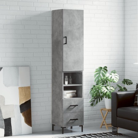 Aparador de madera contrachapada gris hormigón 34,5x34x180 cm de vidaXL, Aparadores - Ref: Foro24-3198917, Precio: 106,56 €, ...