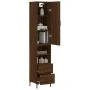 Aparador alto madera contrachapada roble marrón 34,5x34x180 cm de vidaXL, Aparadores - Ref: Foro24-3198920, Precio: 106,61 €,...