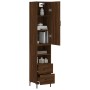 Aparador alto madera contrachapada roble marrón 34,5x34x180 cm de vidaXL, Aparadores - Ref: Foro24-3198920, Precio: 107,74 €,...