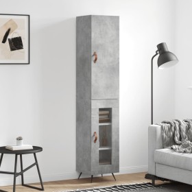 Aparador de madera contrachapada gris hormigón 34,5x34x180 cm de vidaXL, Aparadores - Ref: Foro24-3199021, Precio: 97,77 €, D...