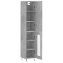 Aparador de madera contrachapada gris hormigón 34,5x34x180 cm de vidaXL, Aparadores - Ref: Foro24-3199021, Precio: 97,77 €, D...