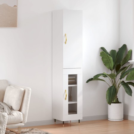 Aparador alto madera contrachapada blanco 34,5x34x180 cm de vidaXL, Aparadores - Ref: Foro24-3199025, Precio: 97,84 €, Descue...